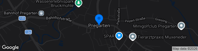 Map showing Sparkasse Pregarten Stadion