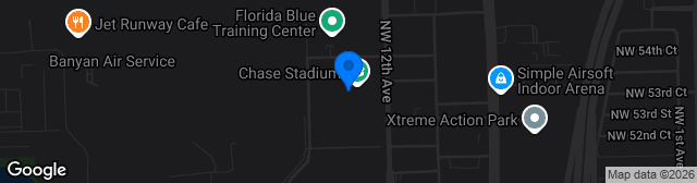Map showing Chase Stadium