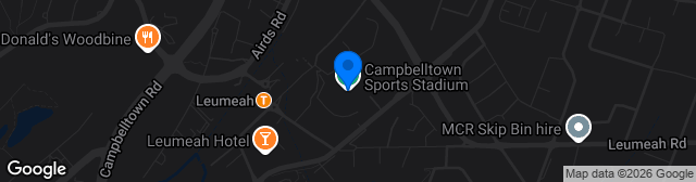 Map showing Campbelltown Sports Stadium