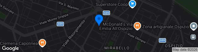 Map showing Stadio Comunale Mirabello