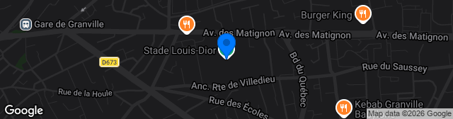 Map showing Stade Louis-Dior
