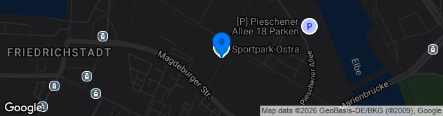 Map showing Sportpark Ostra Nachwuchs Akademie Dynamo Platz 15