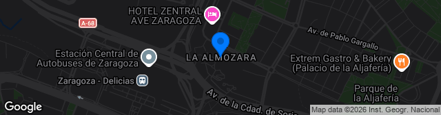 Map showing Estadio Almozara