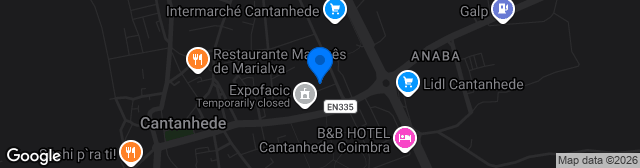 Map showing Estádio Municipal de Cantanhede