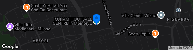 Map showing KONAMI Youth Development Centre in Memory of Giacinto Facchetti