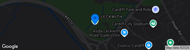 Map showing Cardiff International Sports Stadium