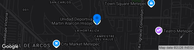 Map showing Unidad Deportiva Martín Alarcón Hisojo