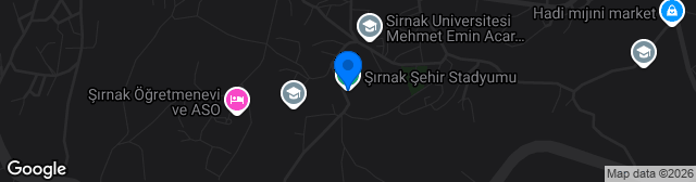Map showing Şırnak Şehir Stadyumu