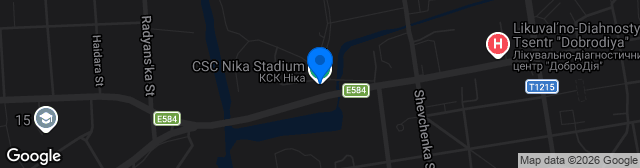 Map showing KSK Nika - Iskusstvennoe futbolnoe pole
