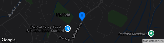 Map showing Silkmore Lane Sports Ground