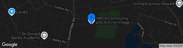 Map showing YMCA Newark and Sherwood Community and Activity Village