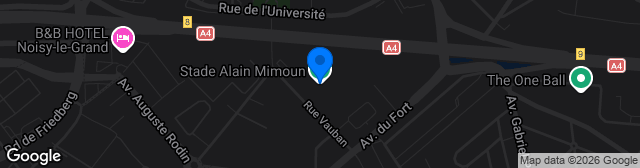 Map showing Stade Alain Mimoun