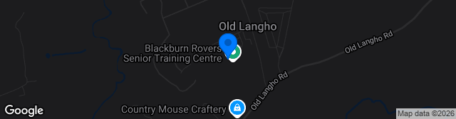 Map showing Blackburn Rovers Training Centre
