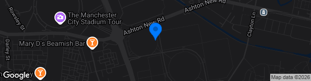 Map showing City Football Academy