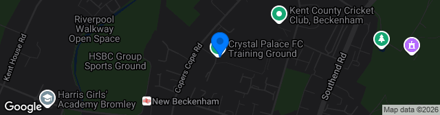 Map showing Crystal Palace Training Ground