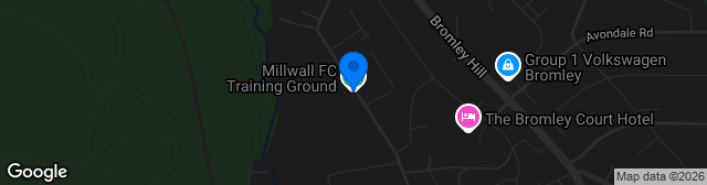 Map showing Millwall FC Training Ground