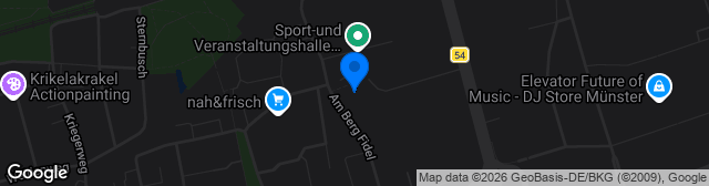 Map showing Sportpark Berg Fidel Platz 1
