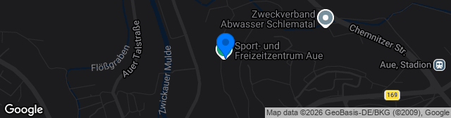 Map showing Rasenplatz Sport- und Freizeitzentrum Aue