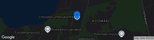 Map showing Littoisten urheilukenttä
