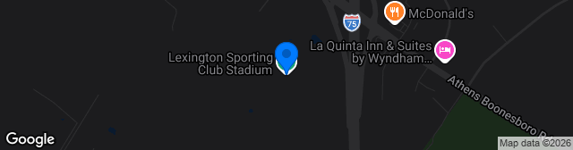 Map showing Lexington SC Stadium