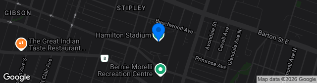 Map showing Hamilton Stadium