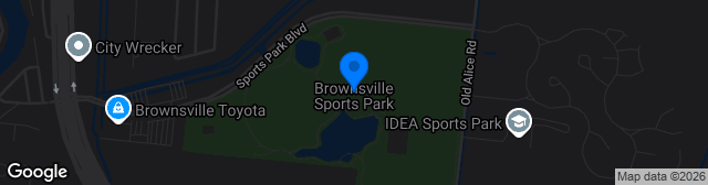 Map showing Brownsville Sports Park Stadium