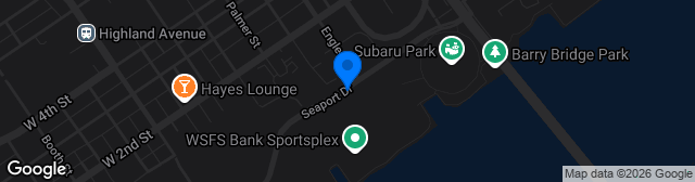 Map showing WSFS Bank Sportsplex