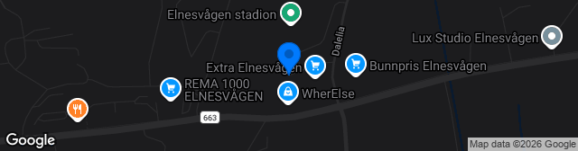 Map showing Elnesvågen stadion