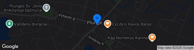 Map showing Plungės dirbtinės dangos stadionas