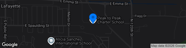 Map showing Peak to Peak Charter School Field