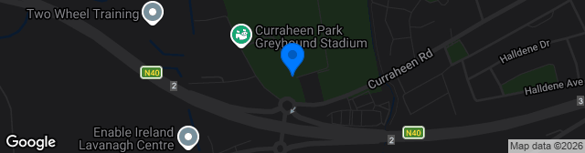 Map showing Curraheen Road Sports Grounds