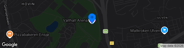 Map showing Vallhall Arena