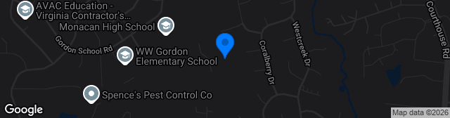 Map showing Monacan High School Football Field