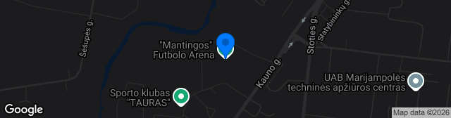 Map showing Marijampolės futbolo arenos maniežas