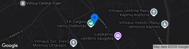 Map showing FK Žalgiris namų stadionas