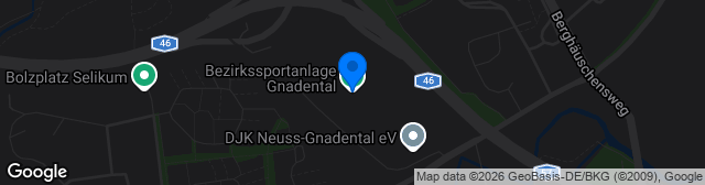 Map showing Kunstrasenplatz Bezirkssportanlage Jüchen