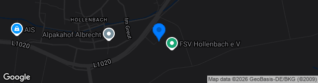 Map showing Kunstrasenplatz Hollenbach am Vereinsheim