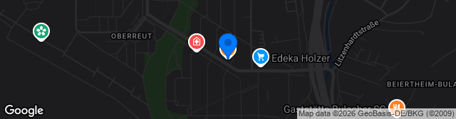Map showing Badenia Stadion