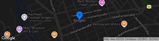 Map showing Hardt-Stadion Singen N1