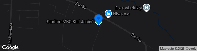 Map showing Stadion MKS Stal Jasień
