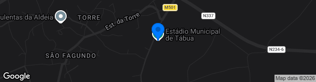 Map showing Estádio Municipal de Tábua