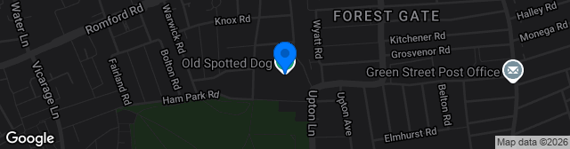 Map showing The Old Spotted Dog Ground