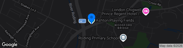 Map showing Ashton Playing Fields