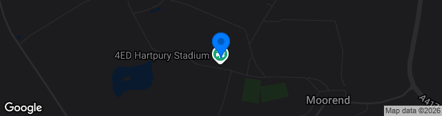 Map showing 4ED Hartpury Stadium with Vodafone