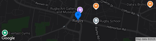 Map showing Rugby Borough Sports Trust