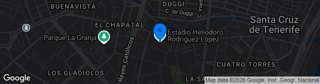 Map showing Estadio Heliodoro Rodríguez Lopéz