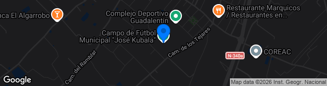 Map showing Campo Municipal de Fútbol José Kubala