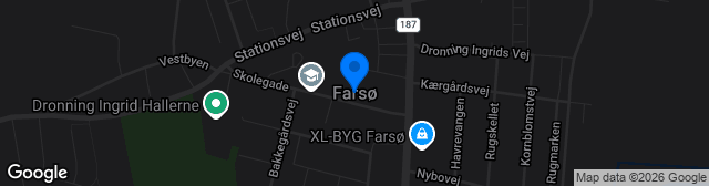 Map showing Farsø atletikstadion
