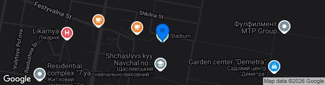 Map showing Kniazha-Arena