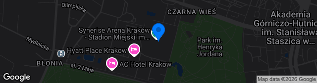 Map showing Stadion Miejski KS Prądniczanka